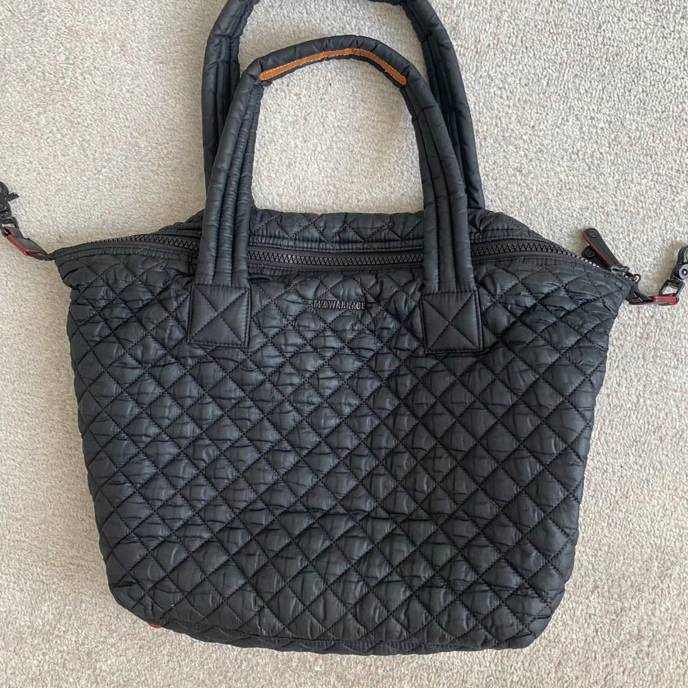MZ Wallace Large Black Quilted Zipper bag